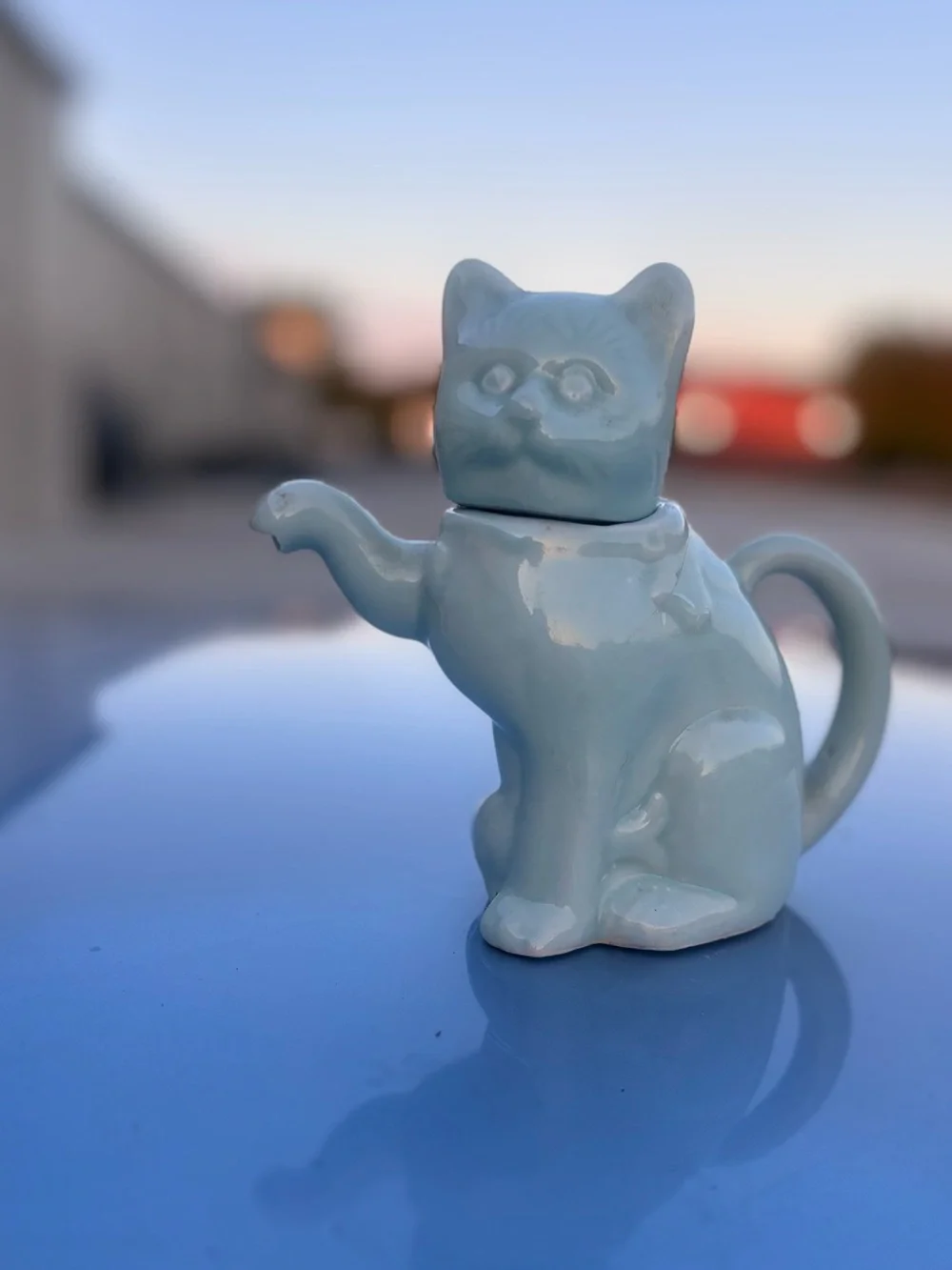 Ceramic Cat Teapot - light green Cat Design
